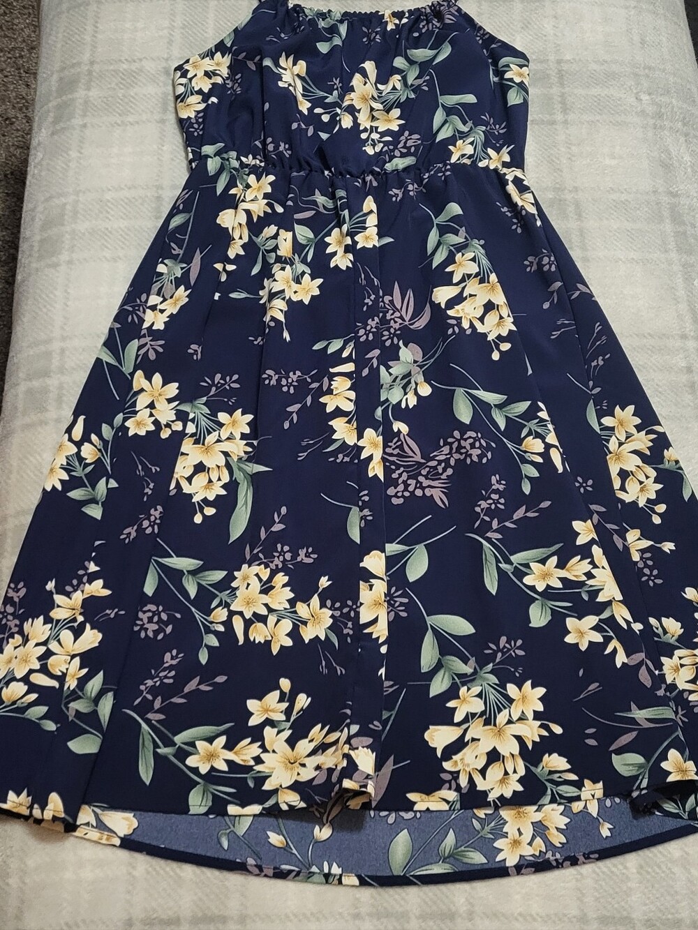 Navy Floral Spaghetti Strap Sundress Size Small